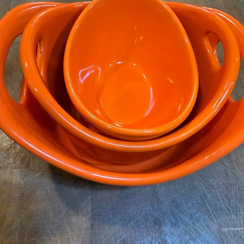 Rachael Ray Orange Ceramic Dish Set 4oz 10oz 12oz Small Bakeware Cooking Dishes